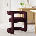 Modway Winslow Barrel Performance Velvet Dining Chair - Mulberry-Dense Foam Padding