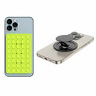Blu Element Kick-N-Grip and PhoneSquid Grip Combo - Lime Green-Ultra-Thin Build: Designed to be nearly invisible, this grip is thinner than a 25c coin. MagSafe & Adhesive Combo: Offers both MagSafe compatibility and a strong adhesive for a secure attachment.