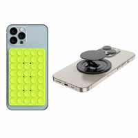Blu Element Kick-N-Grip and PhoneSquid Grip Combo - Lime Green-Ultra-Thin Build: Designed to be nearly invisible, this grip is thinner than a 25c coin. MagSafe & Adhesive Combo: Offers both MagSafe compatibility and a strong adhesive for a secure attachment.