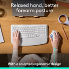 Logitech Ergo M575S Wireless Trackball Mouse - Off-White-Improved forearm posture: The ergonomic shape of the ERGO M575S supports your hand and realigns your forearm into a better posture throughout the day, a good fit for most hand sizes