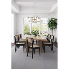 Manhattan Comfort Giverny 18.11" Industry Chic Dining Chair - Black and Natural Cane - Set of 2-Fine Natural Cane Made from Authentic Wooden Rattan