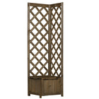 Outsunny Raised Garden Bed with Trellis for Vine Climbing - 16" x 16" x 57" - Carbonized-Plenty of space to plant vegetables, flowers, and herbs
