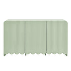 Modway Dahlia 55.5"  Fluted and Scalloped Sideboard Storage Cabinet - Sage-Push-to-Open Doors