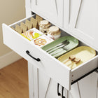 HOMCOM 72" H Kitchen Pantry Cabinet with Barn Doors - White-Colour: White 