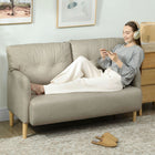 HOMCOM 58" Loveseat Sofa for Bedroom with Cushions - Beige-Protective felt foot pads to keep your floors looking great