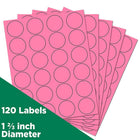 JAM Paper Round Circle Label Sticker Seals, 1 2/3 inch diameter, Ultra Pink, 3 Sets of 120 (147627062g)-Pink