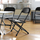 Flash Furniture Kids Plastic Folding Chair, Black Powder Coated Frame Finish, (YKIDBK)-Black/Metal, Plastic