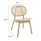 Modway Malina Wood Dining Side Chair - Grey - 2 Pack-ELM WOOD CHAIR - This dining chair is durably crafted with solid elm wood that boasts a beautiful wood grain to create an appreciated organic aesthetic. Includes non-marking foot caps
