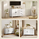 HOMCOM Modern 47.2" L Sideboard Buffet Cabinet with Soft-Close Doors - White-Soft-close doors ensure smooth, quiet, slam-free operation