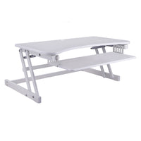Rocelco 37" DADR Deluxe Extra-Wide Sit To Stand Adjustable Desk Riser, White (DADR-W)-Adjustable height desk riser suitable for 2 or 3 monitors