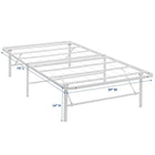 Modway Horizon Stainless Steel Twin Bed Frame - White-Non-Marking Foot Caps