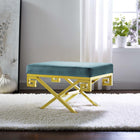 Modway Rove Velvet Performance Velvet Bench - Sea Blue-Performance Velvet Upholstery