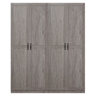 Manhattan Comfort Cornelia 59.22" 2-Piece Modern 8-Shelf Storage Closet - Grey-Modern Free Standing Wardrobe Closet with 4 Large Shelves for Bedroom and Storage Use. Set of 2