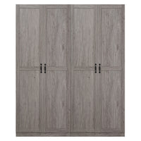 Manhattan Comfort Cornelia 59.22" 2-Piece Modern 8-Shelf Storage Closet - Grey-Modern Free Standing Wardrobe Closet with 4 Large Shelves for Bedroom and Storage Use. Set of 2