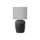 Monarch Specialties 17" H Contemporary Table Lamp - Black Ceramic / Grey Shade-This 17"h table lamp features a stylish, textured black ceramic base paired with a contemporary grey fabric shade, perfect for adding a fashionable touch to your living room, bedroom or home office decor