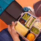 b.box Silicone Bento Buddy Lunchbox - Ocean-Spill-proof – high sides prevent the movement of food between sections