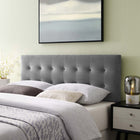 Modway Emily Biscuit Tufted Performance Velvet King Headboard - Grey-Durable Stain-Resistant Fabric