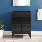 Modway Render 24" Bathroom Vanity Cabinet - Black-Adjustable Storage Shelf