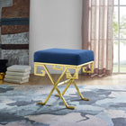Modway Twist Performance Velvet Bench - Gold/Navy-Performance Velvet Upholstery