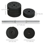 Soozier 66 lb Adjustable Dumbbells Weight Set for Body Fitness - Black-Features with non-slip grip to prevent slipping when exercising   
