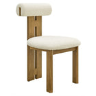 Modway Torian Boucle Fabric Dining Chair - French Oak Ivory - Set of 2-Assembly Required