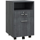 Vinsetto 2-Drawer Letter/A4 Filing Cabinet with Lock - Grey-Great storage to make your office, study, or bedroom tidy
