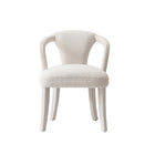 Manhattan Comfort Palmer 22.8" Mid-Century Modern Tweed Upholstered Dining Armchair - Ivory-Mid-Century Modern Dining Room Chair for Dining and Living Room Use