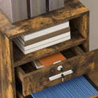 Vinsetto 2-Drawer Letter/A4 Filing Cabinet with Lock - Rustic Brown-Colour: Rustic Brown
