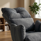 HOMCOM Ergonomic Reclining Office Chair with Snow Flannel Fabric - Dark Grey-Overall Dimension: 28.7" W x 28.7" D x 43.7" -46.9" H (73 x 73 x 111-119 cm)