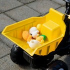 Aosom Kids Pedal Ride-On Dump Truck with Front Loader and Trailer - Yellow-Suitable for kids from 3 years to 6 years 