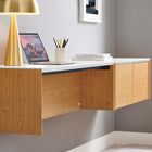 Modway Kinetic 49" Wall-Mount Office Desk With Cabinet and Shelf - White Natural-6