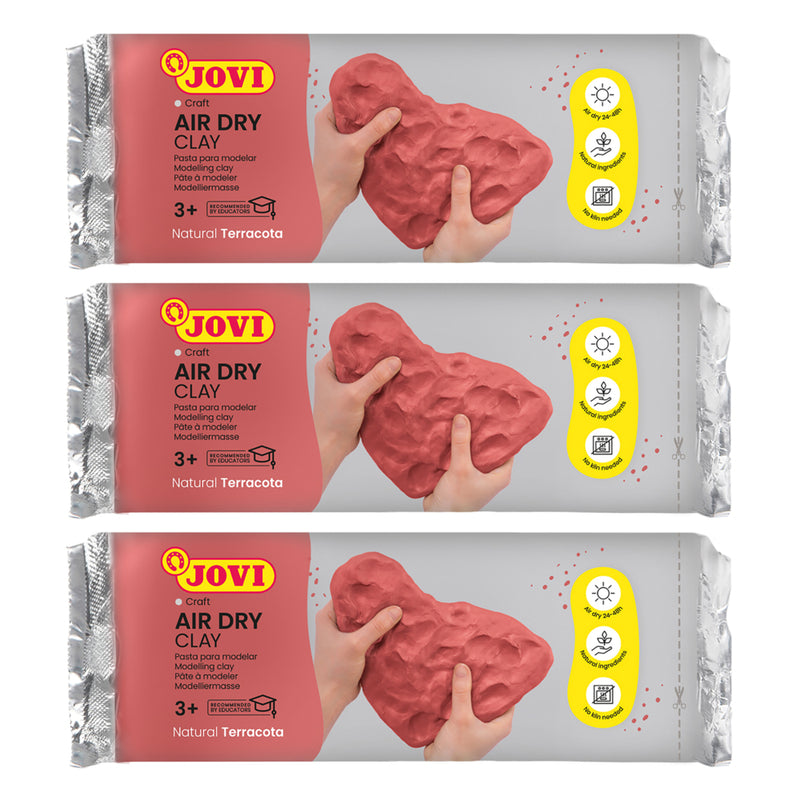 JOVI Air Dry Clay - 1.1 lb Bars - Terracotta - 3 Pack | staples.ca