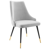 Modway Adorn Tufted Performance Velvet Dining Side Chair - Light Grey-Vintage Modern Accent Dining Chair
