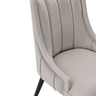 Manhattan Comfort Eda 22.83" Modern Leatherette and Velvet Upholstered Dining Chair - Grey-Unique Beautiful Vertical Stitched Upholstered Design with Lower Back Wrap