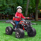 Aosom 12V Kids Ride-on Four Wheeler ATV - Red-Dual motors that provide powerful rear-wheel drive 