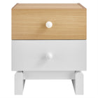 Modway Nolia 2-Drawer Colour Block Nightstand - Oak White-7