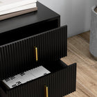 HOMCOM Nightstand with Metal Legs for Bedroom - Black-Colour: Black