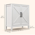 HOMCOM 31.5" L Farmhouse Kitchen Storage Cabinet - White-Low formaldehyde emissions from P2-grade particle board