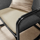 Modway Ellis Natural Rattan Accent Armchair - Black-Non-Marking Foot Caps