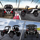 Qaba 12V Kids Ride On Truck with Dual Motors - White-Rear shock absorbers and large wheels provide a comfortable ride 