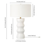 Hudson&Canal Carlin 27" Tall Ceramic Table Lamp with Fabric Shade - Matte White/White-Includes a 6 ft. cord with rotary socket switch