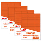 JAM Paper Mailing Address Labels - 1 x 2 5/8 - Orange - 4 sets of 120-3.2 ounce