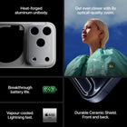 Apple iPhone 17 Pro - 256 GB - Deep Blue - Unlocked-Breakthrough Battery Life - The unibody design creates massive additional battery capacity, for up to 33 hours of video playback. Charge up to 50% in 20 minutes