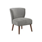 Monarch Specialites Upholstered 33"H Mid-Century Modern Accent Chair With Walnut Solid Wood Legs - Light Grey Fabric-This mid-century inspired accent chair features clean lines and chic light grey soft touch fabric, making it a seamless addition to living rooms or bedrooms with a modern, fashionable style.