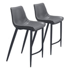 Zuo Magnus Counter Stool - Dark Grey/Black - Set of 2-Ergonomic and supportive footrest