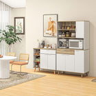 HOMCOM 37.4" L Sideboard - White-Quality steel hinges allows the door open and close smoothly