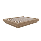 Nexera Marconi Platform Bed Frame - Queen Size - Brown Oak-No Box Spring Needed: Compatible with your preferred mattress (sold separately), includes reliable center supports