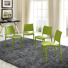 Modway Hipster Dining Side Chair - Green - 4 Pack-Sturdy polypropylene plastic
