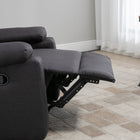 HOMCOM Manual Reclining Sofa with Footrest for Living Room - Dark Grey-Assembly required