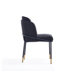 Manhattan Comfort Flor 22.83" Modern Twill Weave Upholstered Dining Chair - Black - Set of 2-Standard 4-Leg Base